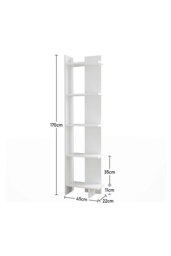 Rackhams 5 Tier Regin Wood Corner Bookcase - White - thumbnail 6