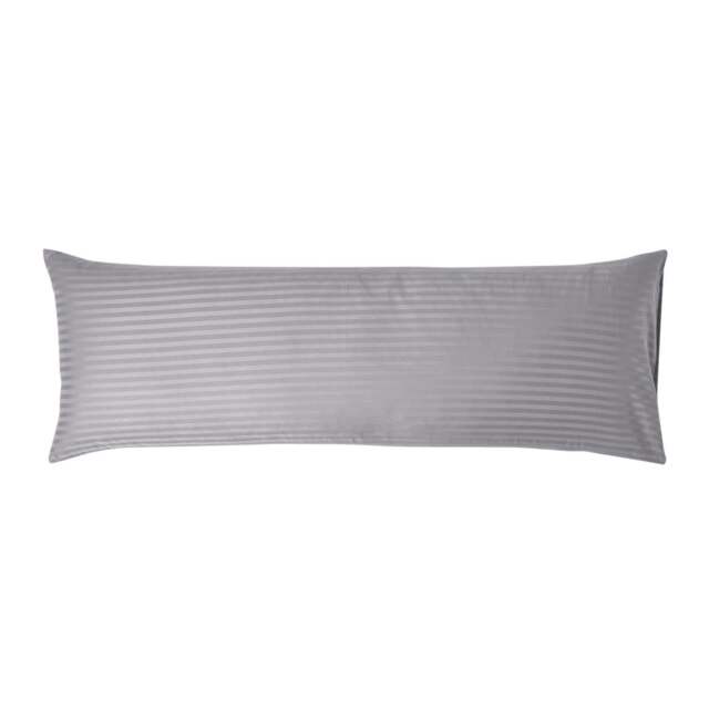 Rackhams Silky 330 TC Egyptian Cotton Satin Stripe Body Pillowcase - Grey - image 1
