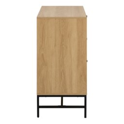 Rackhams Albany Chest of 3 Drawers in Oak/Black Legs - Oak & Black - Matt - Melamine,powder coated steel - thumbnail 3