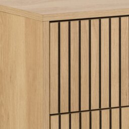 Rackhams Albany Chest of 3 Drawers in Oak/Black Legs - Oak & Black - Matt - Melamine,powder coated steel - thumbnail 5