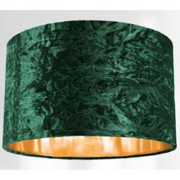"Rackhams Modern Green Crushed Velvet 14"" Table/Pendant Lampshade with Shiny Copper Inner" - thumbnail 4