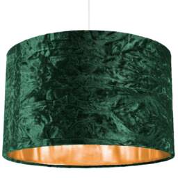 "Rackhams Modern Green Crushed Velvet 14"" Table/Pendant Lampshade with Shiny Copper Inner" - thumbnail 6