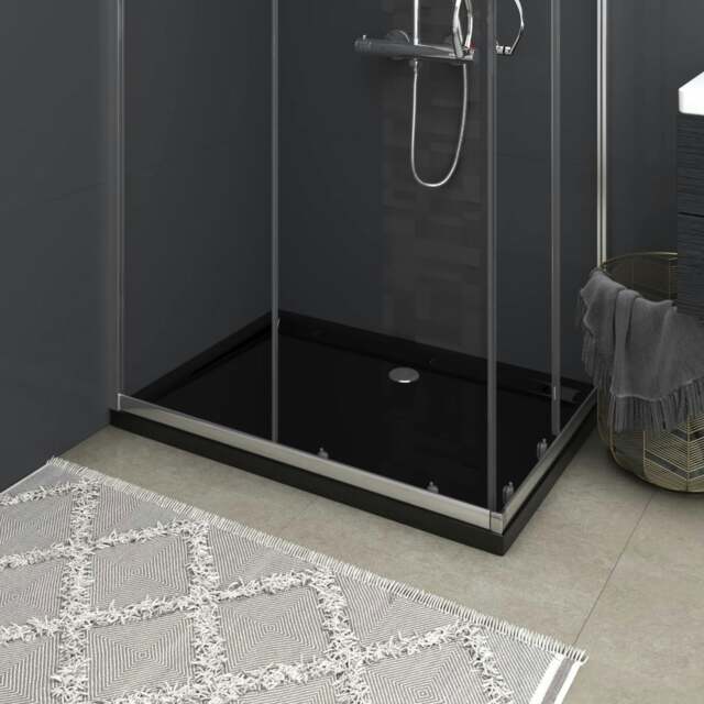 Rackhams Rectangular ABS Shower Base Tray Black 80x110 cm