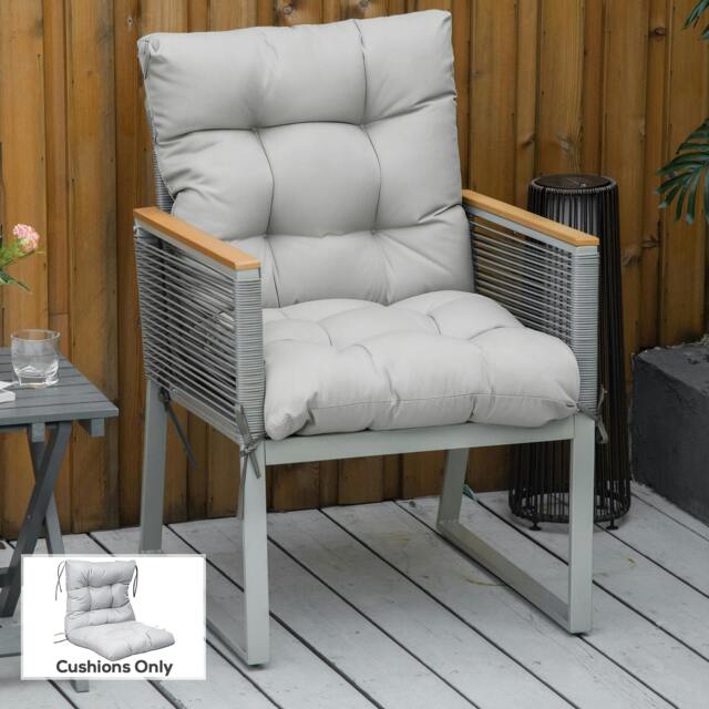 Rackhams Garden Back Chair Cushion Patio Seat Cushion Pad Outdoor & Indoor Use - Light Grey - image 1