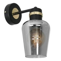 Rackhams Richmond Pendant Lamp Hand Made Black And Gold Smoked Glass
