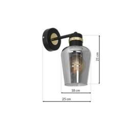 Rackhams Richmond Pendant Lamp Hand Made Black And Gold Smoked Glass - thumbnail 3