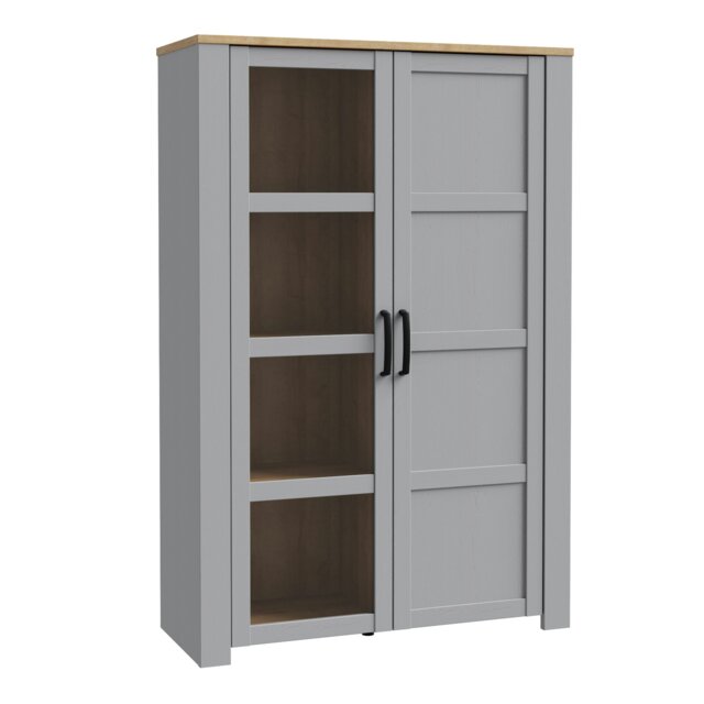 Rackhams Bohol Display Cabinet in Riviera Oak/Grey Oak - Full Assembly Required - Riviera Oak & Grey Oak - Matt - image 1