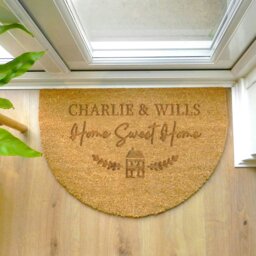 Rackhams Personalised Home Sweet Home Half Moon Indoor Doormat - thumbnail 2