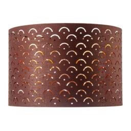 Rackhams Chocolate Brown Cotton Fabric Lamp Shade with Geometric Arch Pattern - thumbnail 4