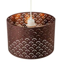 Rackhams Chocolate Brown Cotton Fabric Lamp Shade with Geometric Arch Pattern - thumbnail 3