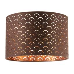Rackhams Chocolate Brown Cotton Fabric Lamp Shade with Geometric Arch Pattern