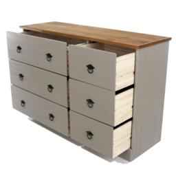 Rackhams Corona Grey Modern 3 + 3 Drawer Chest of Drawers - Grey - thumbnail 6