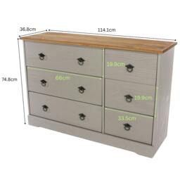 Rackhams Corona Grey Modern 3 + 3 Drawer Chest of Drawers - Grey - thumbnail 4