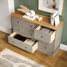 Rackhams Corona Grey Modern 3 + 3 Drawer Chest of Drawers - Grey - thumbnail 3
