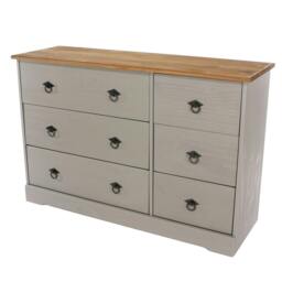 Rackhams Corona Grey Modern 3 + 3 Drawer Chest of Drawers - Grey - thumbnail 1