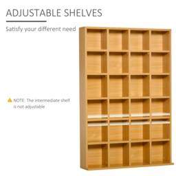 Rackhams CD Storage Unit with Adjustable Shelves, 89 x 130.5 cm, Beech Wood Finish - thumbnail 5