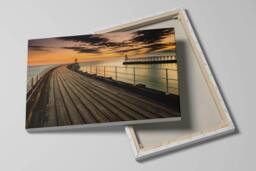 Rackhams Whitby Pier Sunrise - Framed Print 30 x 20 inch - thumbnail 3