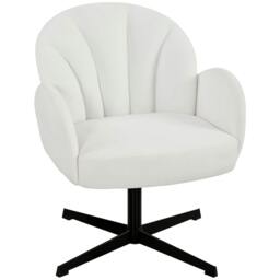 Rackhams Modern Accent Chair, Shell Swivel Armchair, Velvet-Feel Fabric - Grey - thumbnail 3