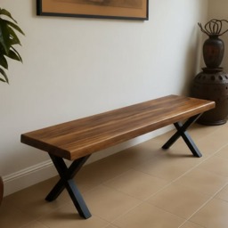 Rackhams Luxury Walnut Bench - 300cm - thumbnail 2