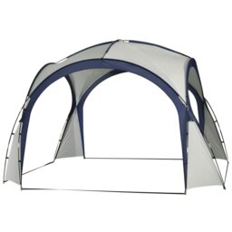 Rackhams Outdoor Gazebo Event Dome Shelter Party Tent for Garden Cream and Blue - 350cm x 350cm x 222cm - thumbnail 2
