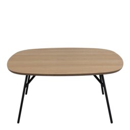 Rackhams Caracas Square Coffee Table in Oak and Matt Black - black - Black - 90 - thumbnail 3