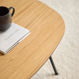 Rackhams Caracas Square Coffee Table in Oak and Matt Black - black - Black - 90 - thumbnail 4