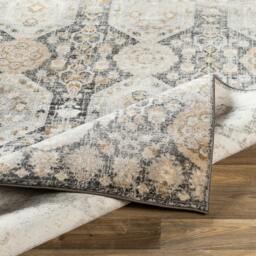 Rackhams Indigo-Vintage Black Grey Beige Traditional Boho Rug - 200 x 275 cm - thumbnail 4