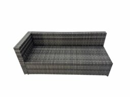 Rackhams Outdoor PE Rattan Garden Furniture Sofa Set with Oblong Coffee Table Big Stool 2 Small Stools Dark Grey - thumbnail 5