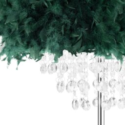 Rackhams Chandelier Style Forest Green Feather Floor Lamp with Waterfall Drops - thumbnail 3