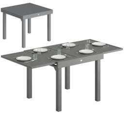 Rackhams Extending Garden Table for 4-8, Aluminium Outdoor Table, Dark Grey - 1 - 180 x 90 x 75 cm - 90 - thumbnail 2