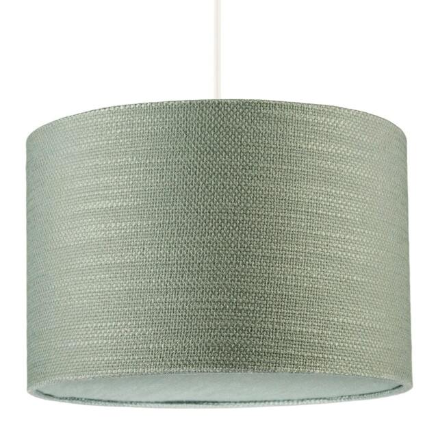 Rackhams Desert Sage Green Textured Linen Pendant Lighting Shade with Diffuser - image 1
