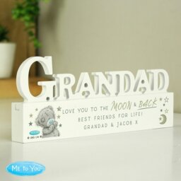 Rackhams Personalised Me To You Moon and Back Wooden Grandad Ornament - thumbnail 2