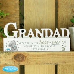 Rackhams Personalised Me To You Moon and Back Wooden Grandad Ornament - thumbnail 4