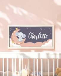 Rackhams Personalised Nursery Wall Art Print - Elephant and Moon Framed Keepsake - thumbnail 5