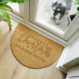 Rackhams Personalised Christmas Half Moon Indoor Doormat - thumbnail 2
