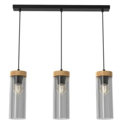 Rackhams Elica Hand Made Designer Pendant Lamp With Elegant Smoked Glass Cylindrical Shades - thumbnail 4