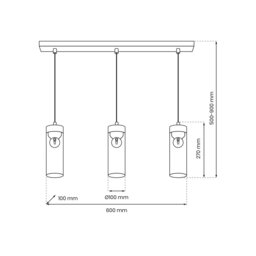 Rackhams Elica Hand Made Designer Pendant Lamp With Elegant Smoked Glass Cylindrical Shades - thumbnail 3