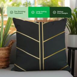 Rackhams Pair of Outdoor Scatter Cushions – Gold Palm Design - thumbnail 4