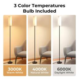 Rackhams Led Floor Lamp Bedside Light Dimmable Remote & Foot Switch Bulb Included - thumbnail 5