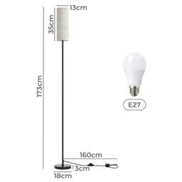Rackhams Led Floor Lamp Bedside Light Dimmable Remote & Foot Switch Bulb Included - thumbnail 3