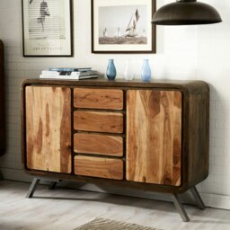 Rackhams Aaron Metal & Wood Sideboard - Brown - Wood - 1