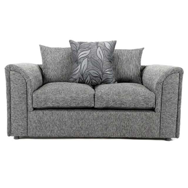 Rackhams Byron Dundee Chenille Fabric 2 Seater Sofa - Silver - image 1