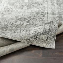 Rackhams Monte Carlo-Vintage Grey White Charcoal Traditional Boho Rug - 80 x 220 cm - thumbnail 5
