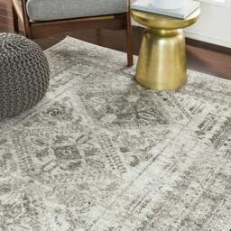 Rackhams Monte Carlo-Vintage Grey White Charcoal Traditional Boho Rug - 80 x 220 cm - thumbnail 2