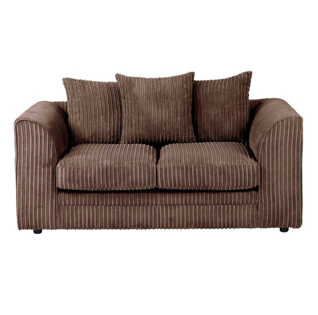 Rackhams Dylan Jumbo Cord 3+2 Seater Fabric Sofa in Chocolate - 2 Seater - image 1