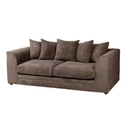 Rackhams Dylan Jumbo Cord 3+2 Seater Fabric Sofa in Chocolate - 2 Seater - thumbnail 6