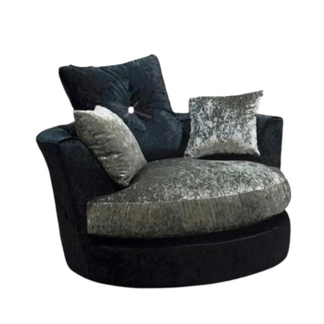 Rackhams Bella Living Room Furniture Range - Silver & Black - Swivel Chair - image 1