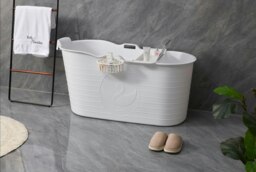 Rackhams Bathtub Adults Freestanding Bath for Hot Bath and Ice Bath for Small Bathroom White