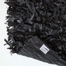 Rackhams Dallas Leather Shaggy Rug - Black - 120 x 180 cm - thumbnail 5