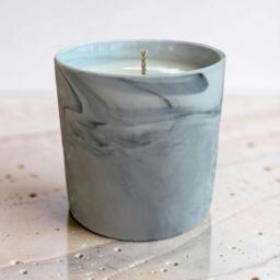 Rackhams Marble Glaze Ceramic Candle - Classic Fragrances - Soft Sandalwood - thumbnail 1